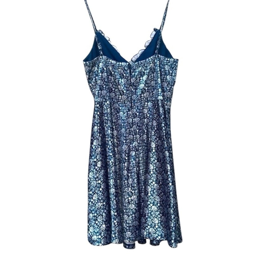 2/$30  Avery Velvet Flare Mini Spaghetti Strap Floral Surplice Dress Size Large - Picture 5 of 8